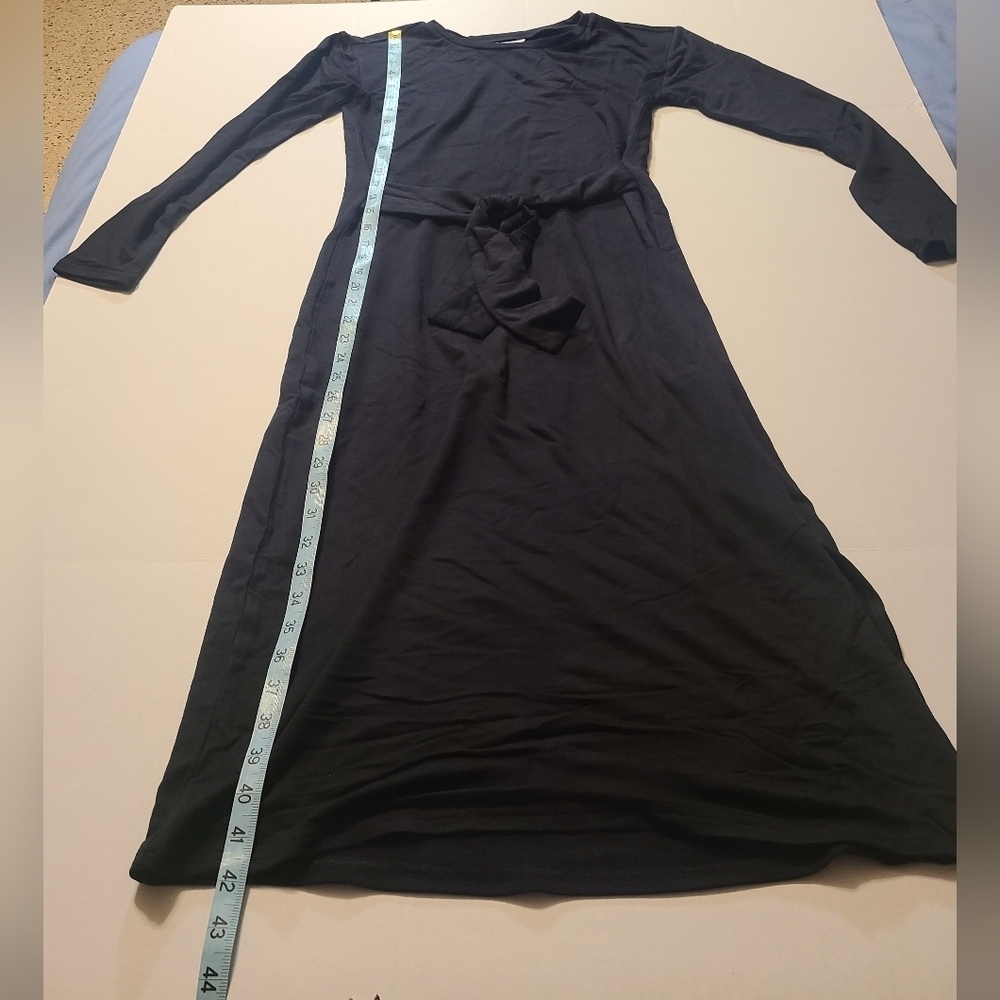 BB Dakota Steve Madden Chic Black Knit Long Sleeve Dress with Tie Waist NWT XS - Picture 9 of 11